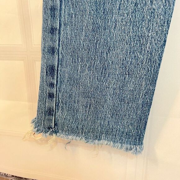 Zara high waisted button fly slit leg frayed hem size 2 - Picture 7 of 12